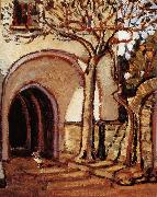 Grant Wood The Courtyard of Italy Spain oil painting artist